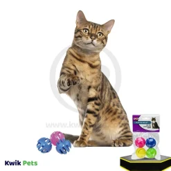 Spot Slotted Balls Cat Toy Multicolor 4 Count