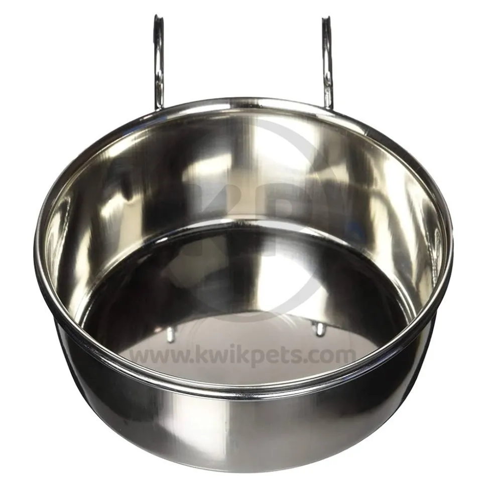 Spot Stainless Steel Coop Cup with Wire Hanger for Dogs, Cats, Birds & Small Pets 10-oz