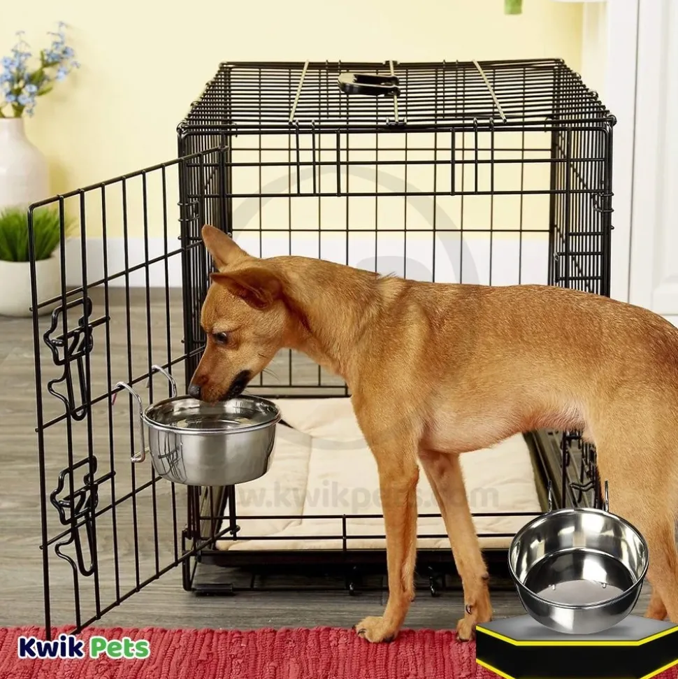 Spot Stainless Steel Coop Cup with Wire Hanger for Dogs, Cats, Birds & Small Pets 30-oz