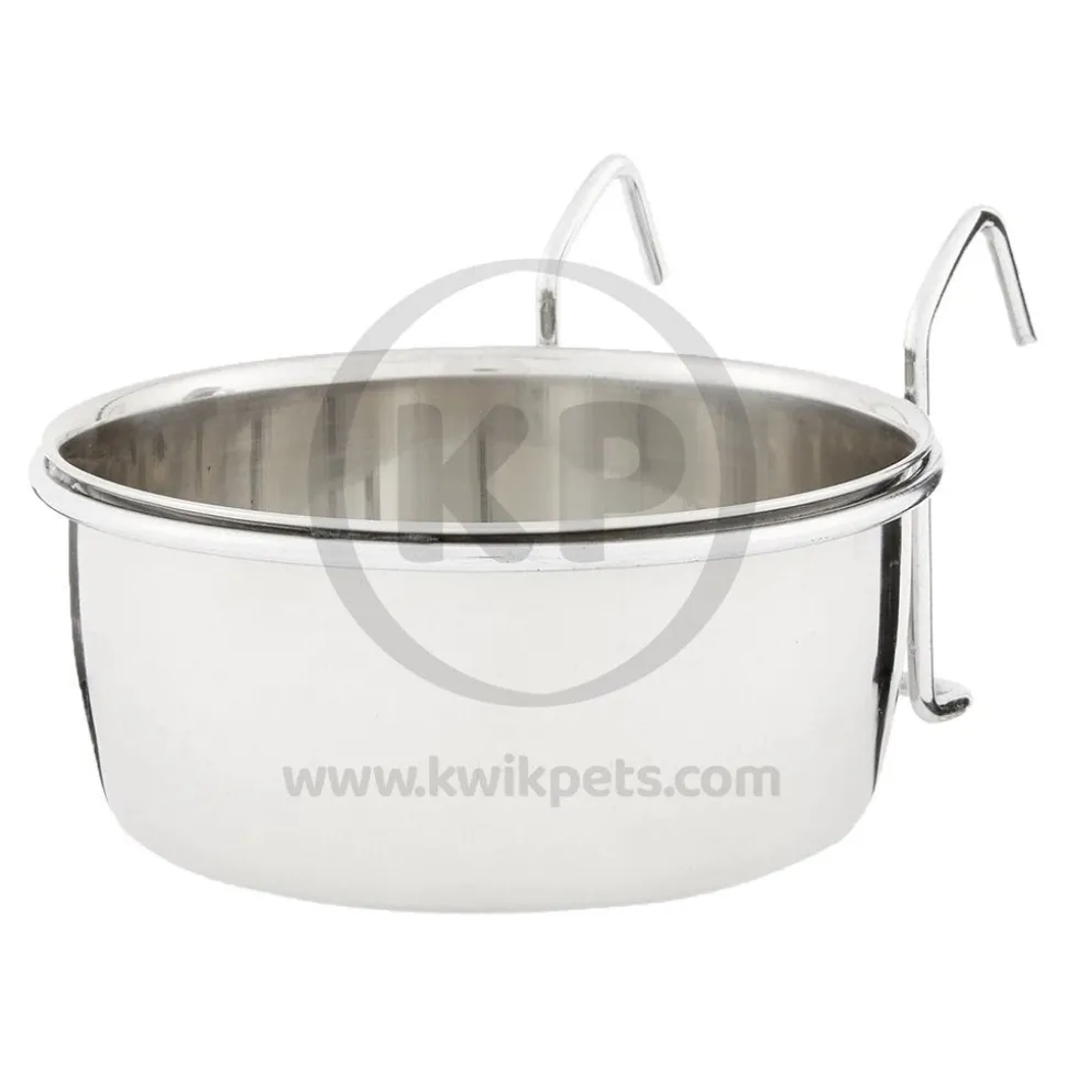 Spot Stainless Steel Coop Cup with Wire Hanger for Dogs, Cats, Birds & Small Pets 20-oz