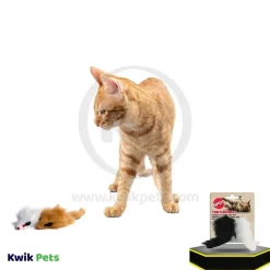 Spot Twin Plush Mice Rattle & Catnip Cat Toy Black & White 2 Count 4.5-in