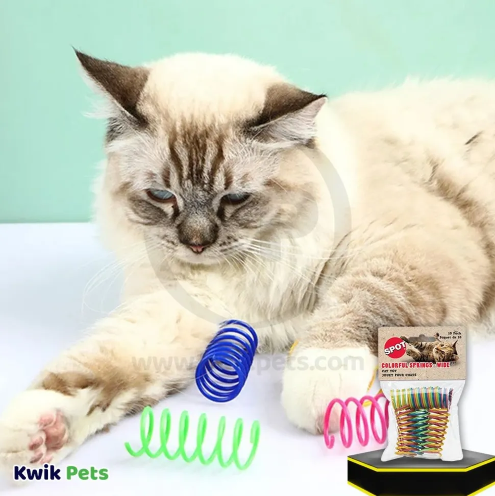 Spot Wide Colorful Springs Cat Toy Assorted 10 Count 2-in