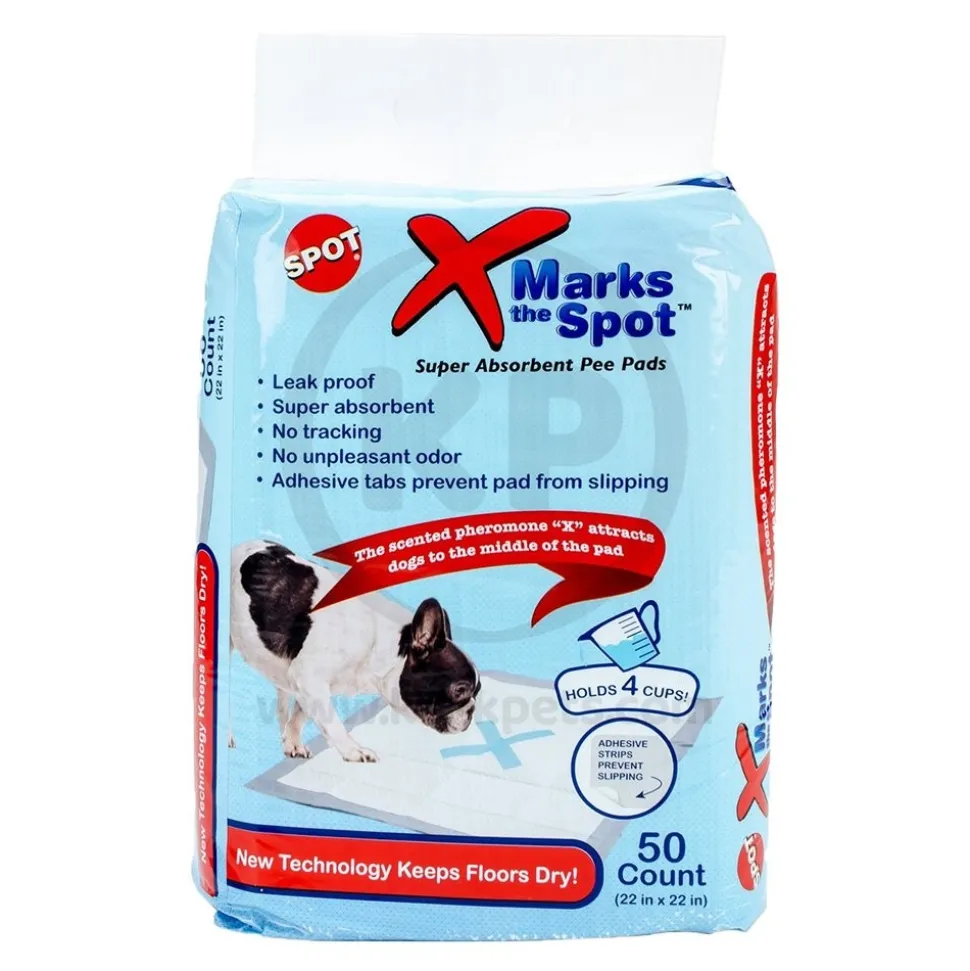 Spot X Marks The Spot Puppy Training Pads 50 Count 22 in X 22 in