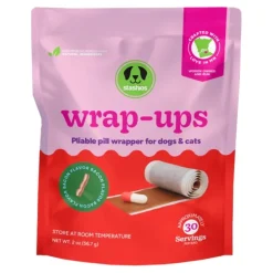 Stashios Wrap-Ups Pill Wrapper Treats for Dogs & Cats Bacon Flavor 30 Count 2-oz