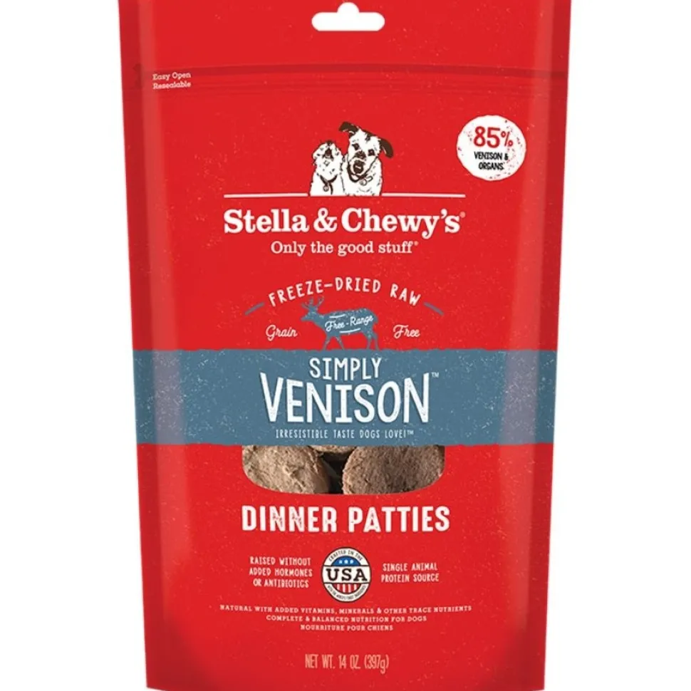 Stella & Chewy's Freeze-Dried Raw Dinner Patties Dog Food Simply Venison Recipe 14-oz