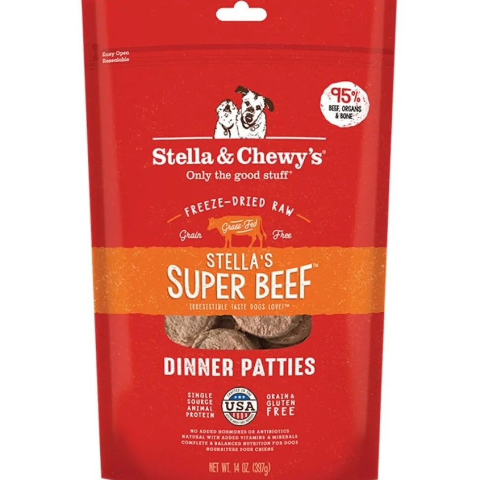 Stella & Chewy's Freeze-Dried Raw Dinner Patties Dog Food Stella’s Super Beef 14-oz