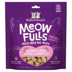 Stella & Chewy's Meowfulls Freeze Dried Raw Cat Treats Whitefish & Salmon Recipe 1.5-oz