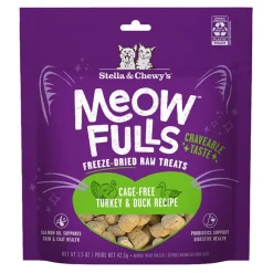 Stella & Chewy's Meowfulls Freeze Dried Raw Cat Treats Cage-Free Turkey & Duck Recipe 1.5-oz