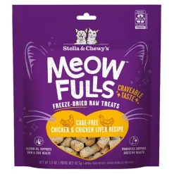 Stella & Chewy's Meowfulls Freeze Dried Raw Cat Treats Cage-Free Chicken & Chicken Liver Recipe 1.5-oz