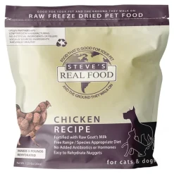 Steve's Real Food Freeze-Dried Nuggets Raw Dog & Cat Food Chicken Recipe 1.25-lb
