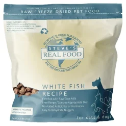 Steve's Real Food Freeze-Dried Nuggets Raw Dog & Cat Food White Fish Recipe 1.25-lb