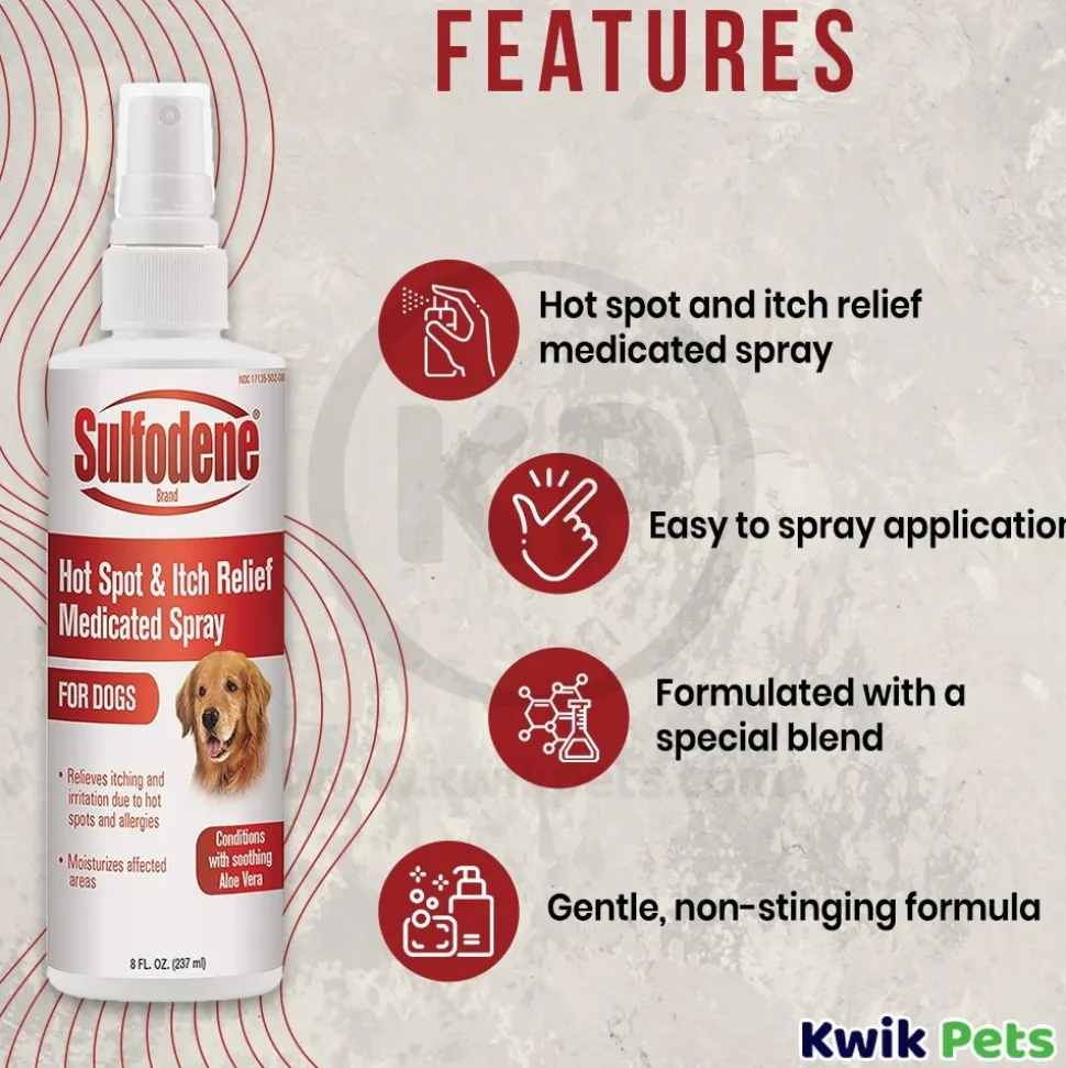 Sulfodene Hot Spot & Itch Relief Medicated Spray for Dogs 8-oz