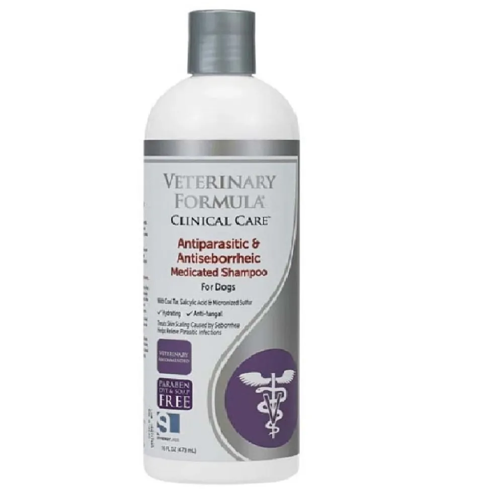 Synergy Labs Veterinary Formula Antiparasitic & Antiseborrheic Medicated Dog Shampoo 16-oz