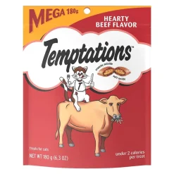 Temptations Classics Crunchy & Soft Adult Cat Treats Hearty Beef 6.3-oz