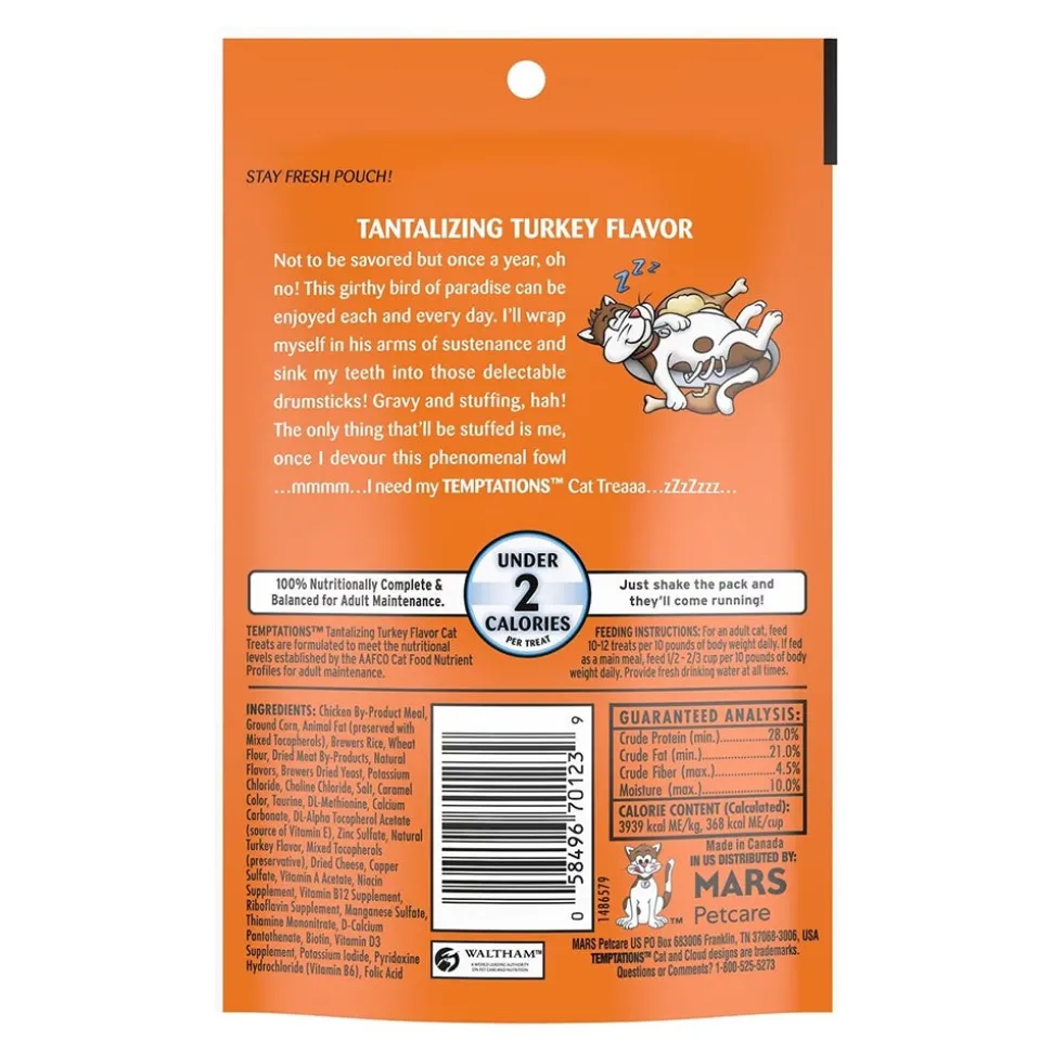 Temptations Classics Crunchy & Soft Adult Cat Treats Tantalizing Turkey 3-oz