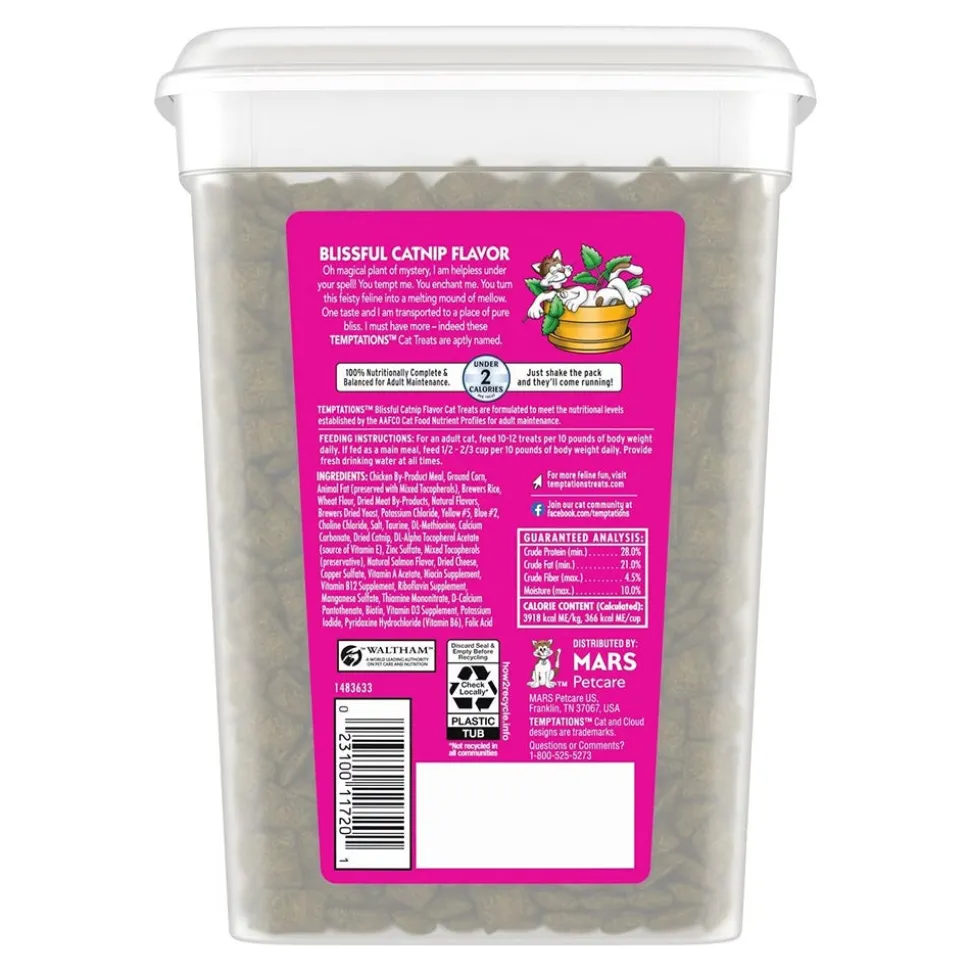 Temptations Classics Crunchy & Soft Adult Cat Treats Blissful Catnip 16-oz