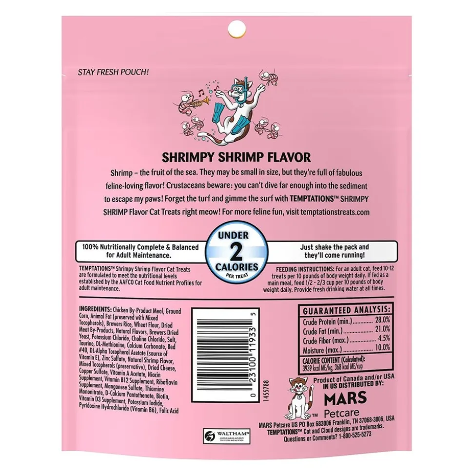 Temptations Classics Crunchy & Soft Adult Cat Treats Shrimpy Shrimp 6.3-oz