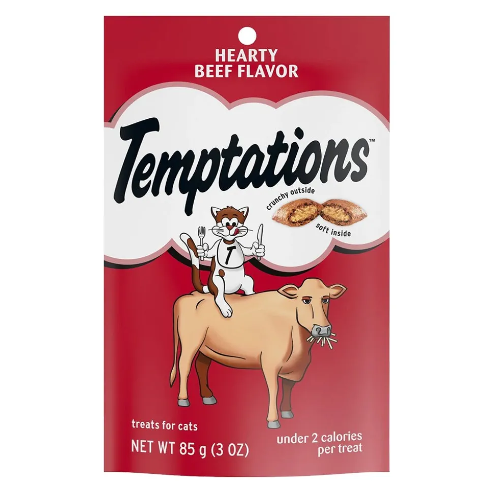 Temptations Classics Crunchy & Soft Adult Cat Treats Hearty Beef 3-oz
