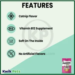 Temptations Classics Crunchy & Soft Adult Cat Treats Blissful Catnip 3-oz