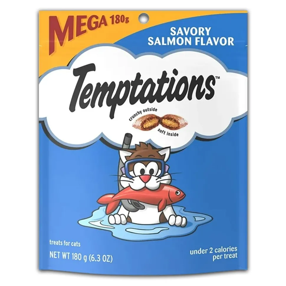 Temptations Classics Crunchy & Soft Adult Cat Treats Savory Salmon 6.3-oz