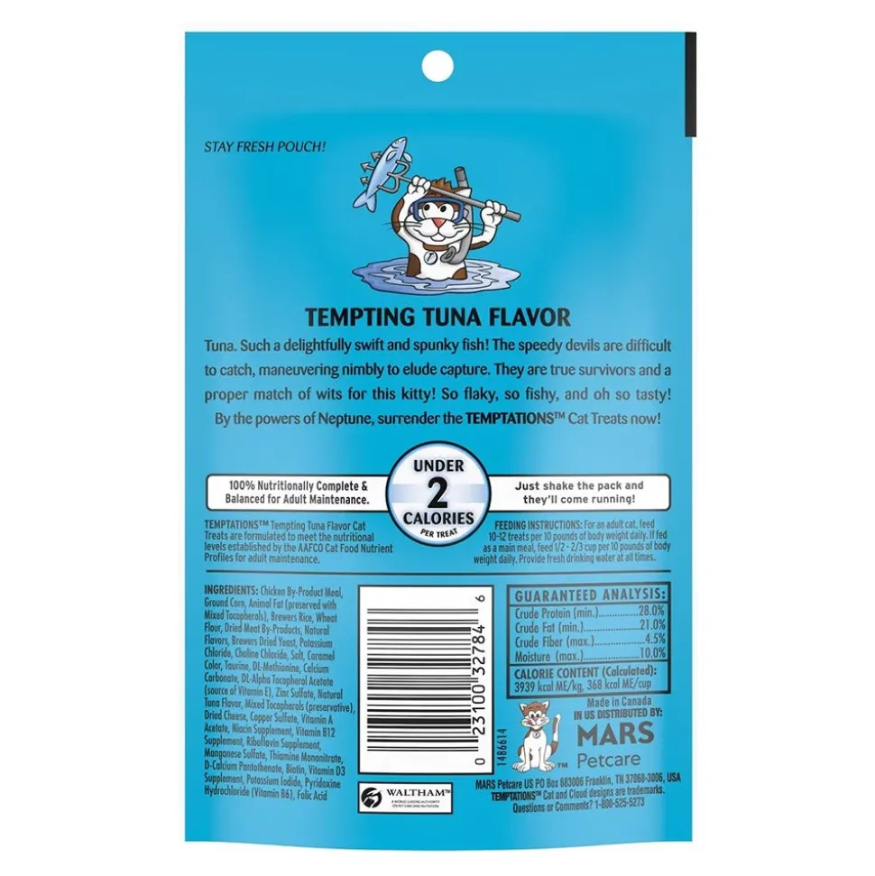 Temptations Classics Crunchy & Soft Adult Cat Treats Tempting Tuna 3-oz