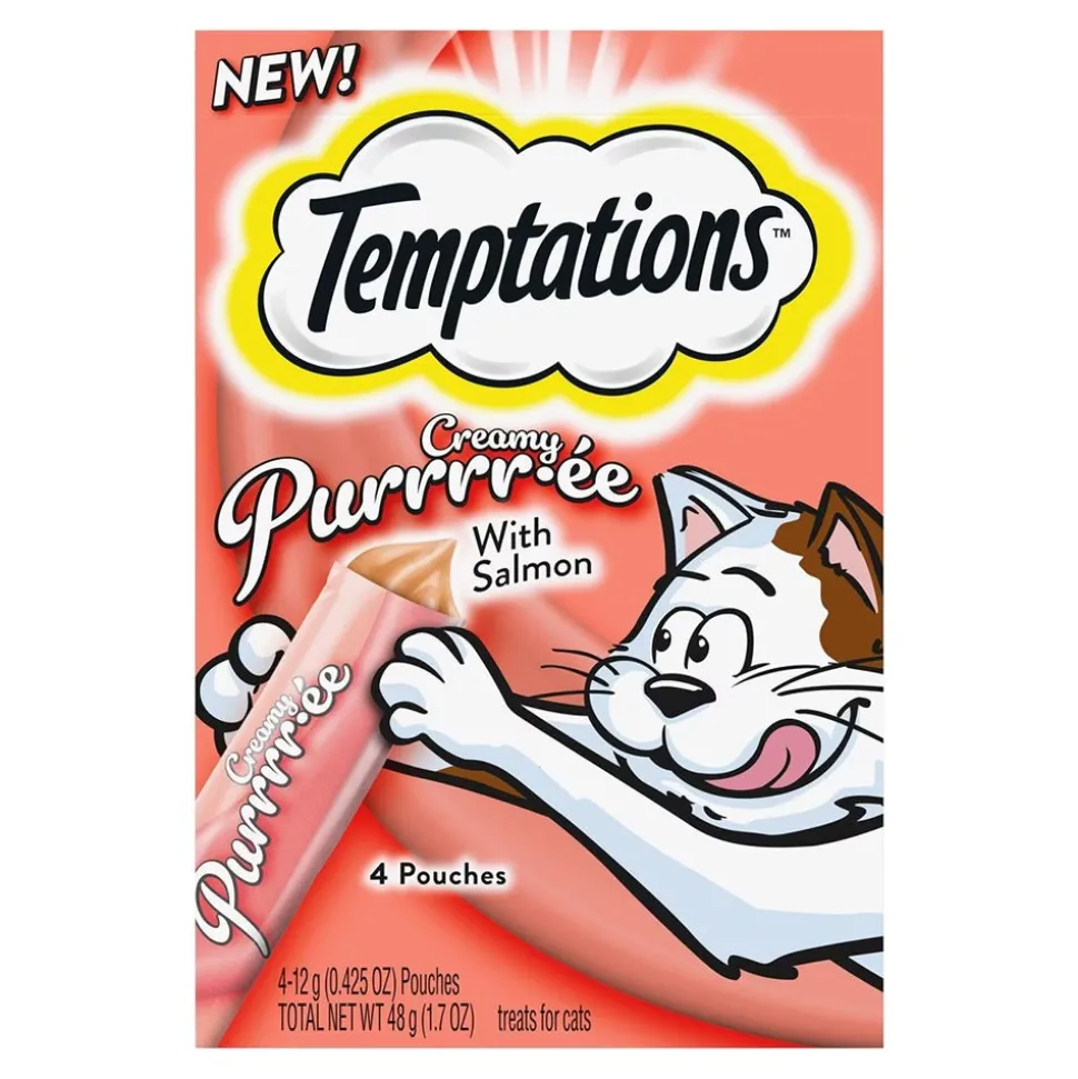 Temptations Creamy Creamy Purée Lickable Cat Treats Salmon 1.7-oz