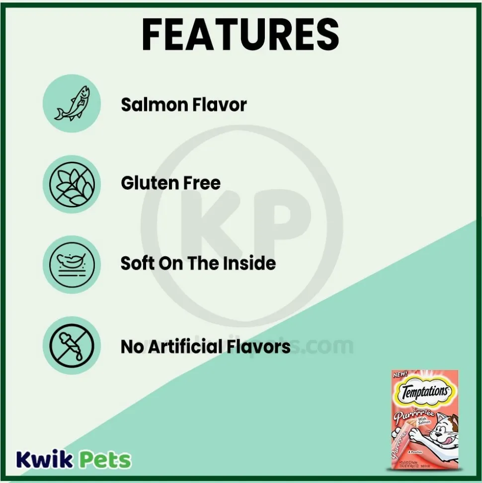 Temptations Creamy Creamy Purée Lickable Cat Treats Salmon 1.7-oz