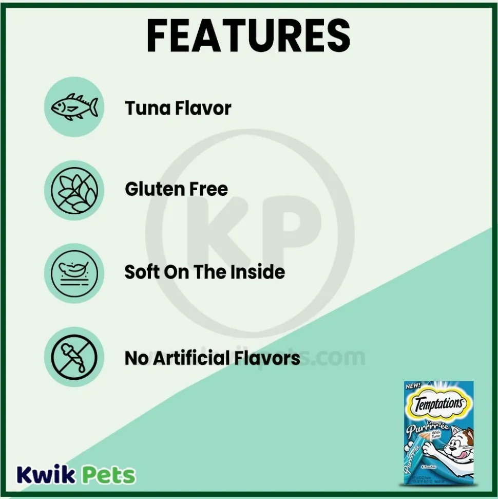 Temptations Creamy Creamy Purée Lickable Cat Treats Tuna 1.7-oz