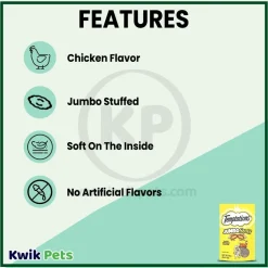 Temptations Jumbo Stuff Soft & Crunchy Cat Treats Tasty Chicken 2.47-oz