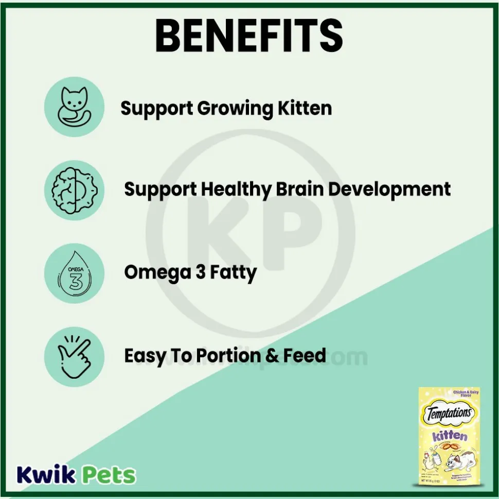 Temptations Kitten Cat Treat Chicken & Dairy 3-oz