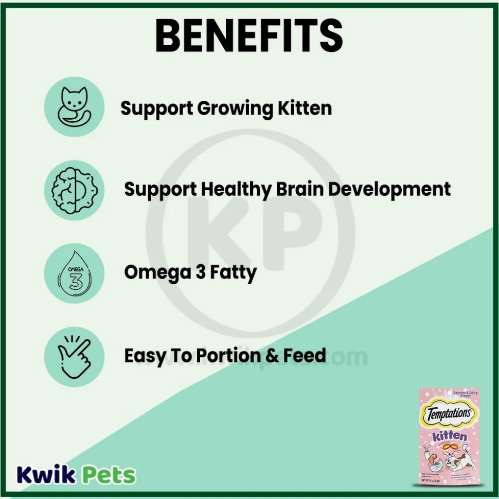 Temptations Kitten Cat Treat Salmon & Dairy 3-oz