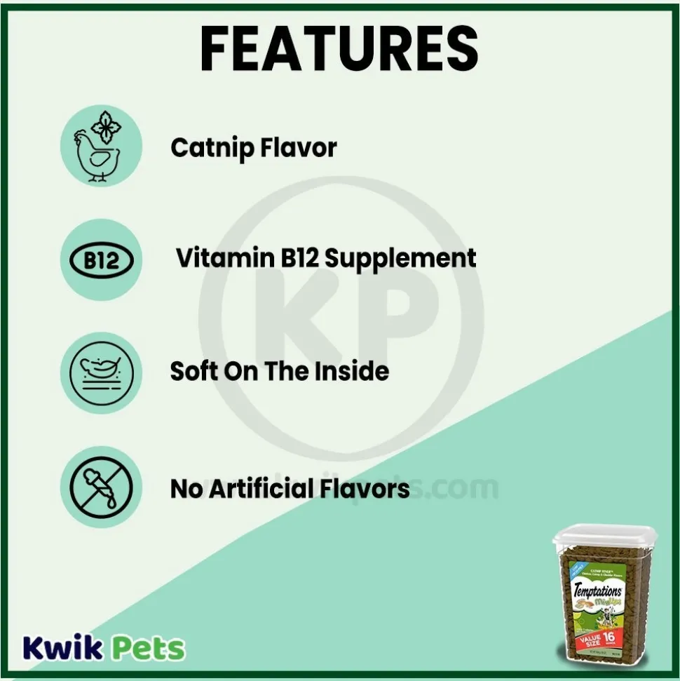 Temptations MixUps Catnip Fever Crunchy & Soft Adult Cat Treats 16-oz