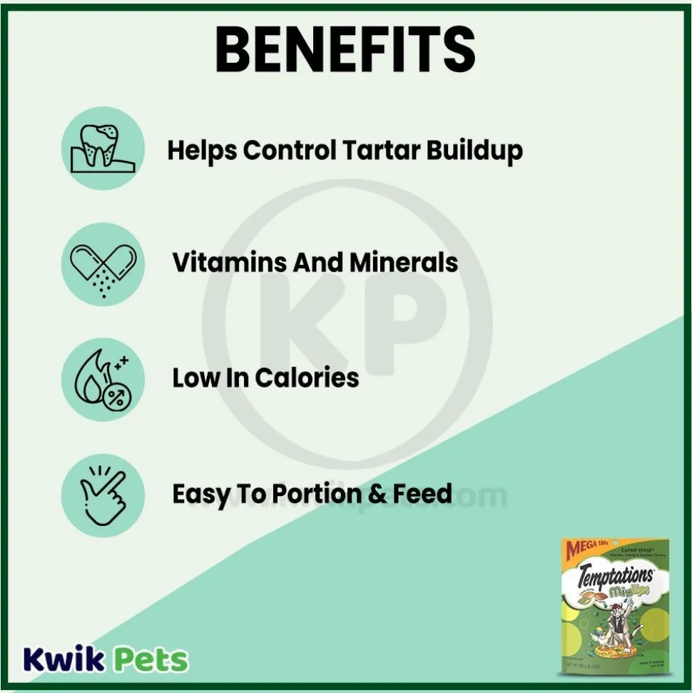 Temptations MixUps Catnip Fever Crunchy & Soft Adult Cat Treats 6.3-oz