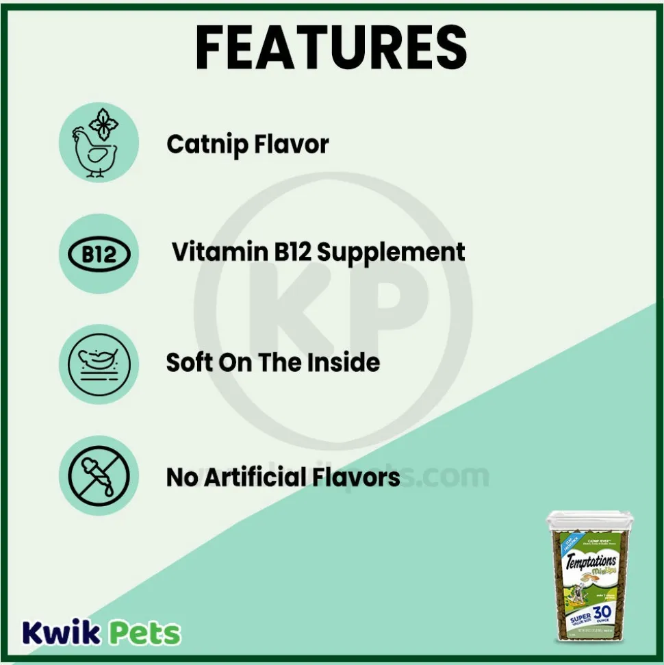 Temptations MixUps Catnip Fever Crunchy & Soft Adult Cat Treats 30-oz