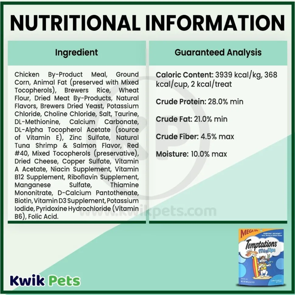 Temptations MixUps Surfer's Delight Crunchy & Soft Adult Cat Treats 6.3-oz