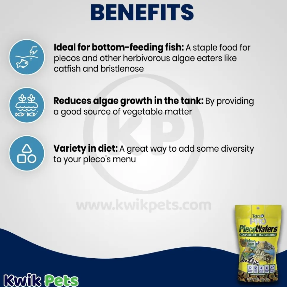 Tetra PRO PlecoWafers Complete Diet for Algae Eaters Fish Food 5.29-oz