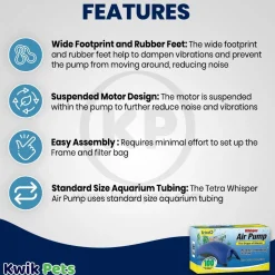 Tetra Whisper Non-UL Air Pump for Aquariums Upto 100-gal
