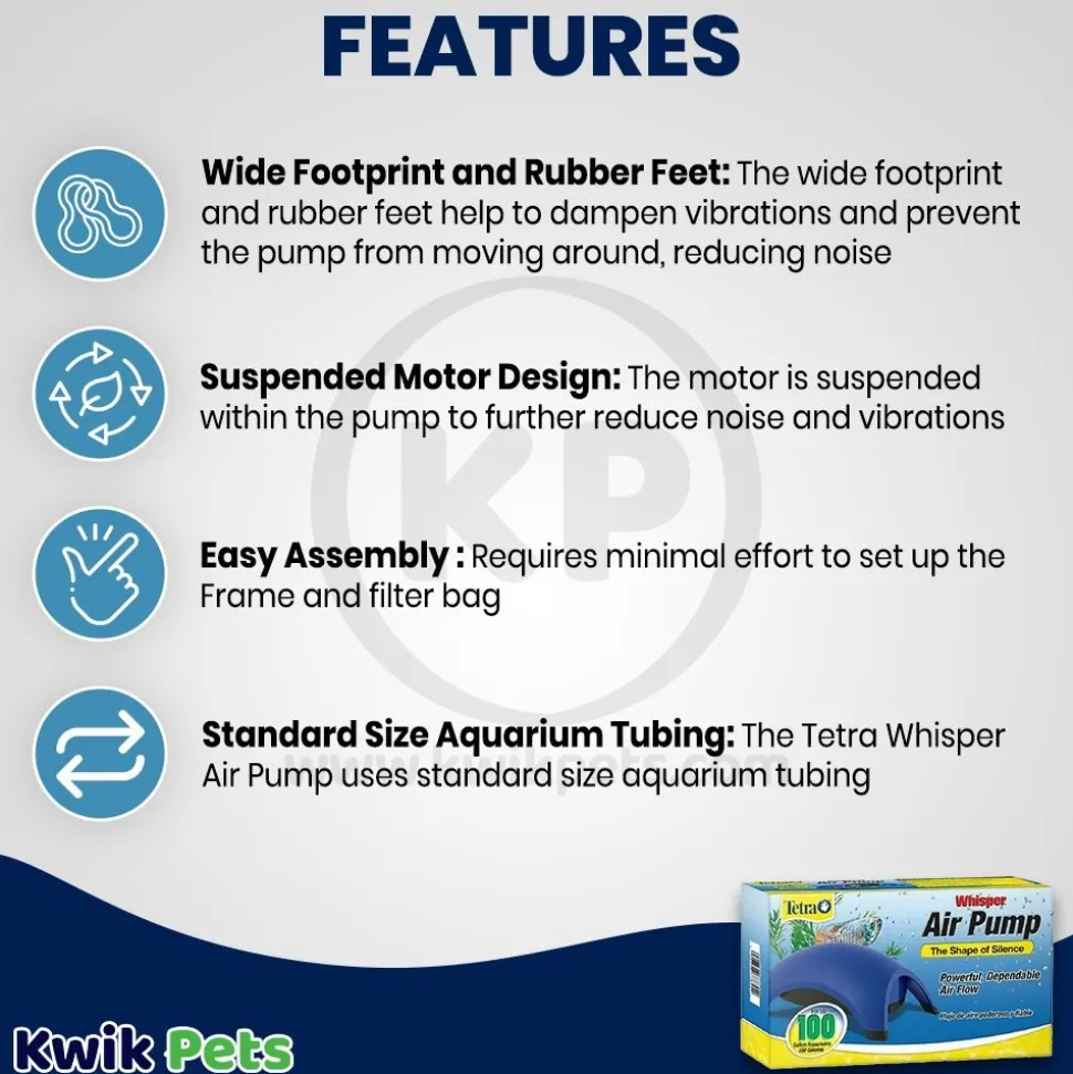Tetra Whisper Non-UL Air Pump for Aquariums Upto 100-gal