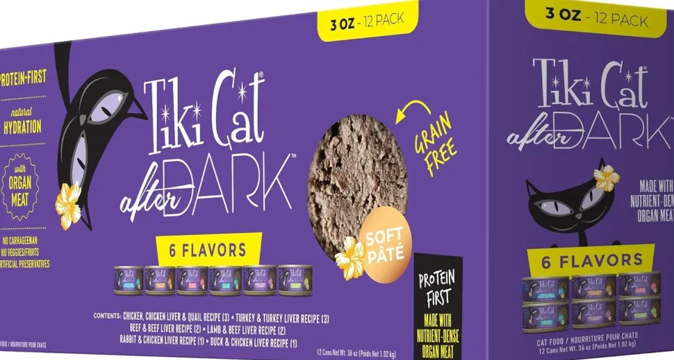 Tiki Pets After Dark Variety Pack Soft Paté Wet Cat Food 3-oz Cans 12 Count
