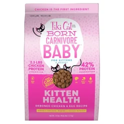 Tiki Pets Cat Born Carnivore Baby Kitten Health Dry Cat Food Deboned Chicken & Egg 2.8-lb