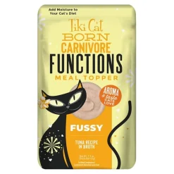 Tiki Pets Cat Born Carnivore Fussy Functions Cat Food Topper Tuna 1.5-oz
