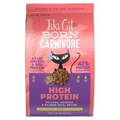 Tiki Pets Cat Born Carnivore High Protein Dry Cat Food Chicken, Herring & Salmon 5.6-lb