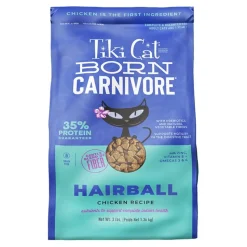 Tiki Pets Cat Born Carnivore Hairball Control Grain-Free Adult Dry Cat Food Chicken 3-lb
