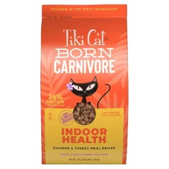 Tiki Pets Cat Born Carnivore Indoor Health Dry Cat Food Chicken & Turkey Meal 3-lb