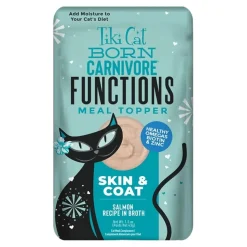 Tiki Pets Cat Born Carnivore Skin & Coat Functional Cat Food Topper Salmon 1.5-oz
