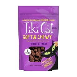 Tiki Pets Cat Soft & Chewy Grain-free Cat Treats Chicken 6-oz