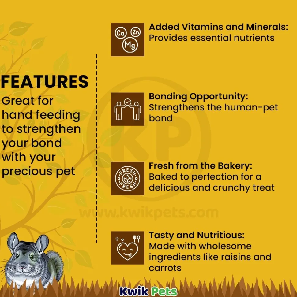 Tiny Friends Farm Charlie Chinchilla Cookies Baked Treats with Raisin & Carrot 4.2-oz