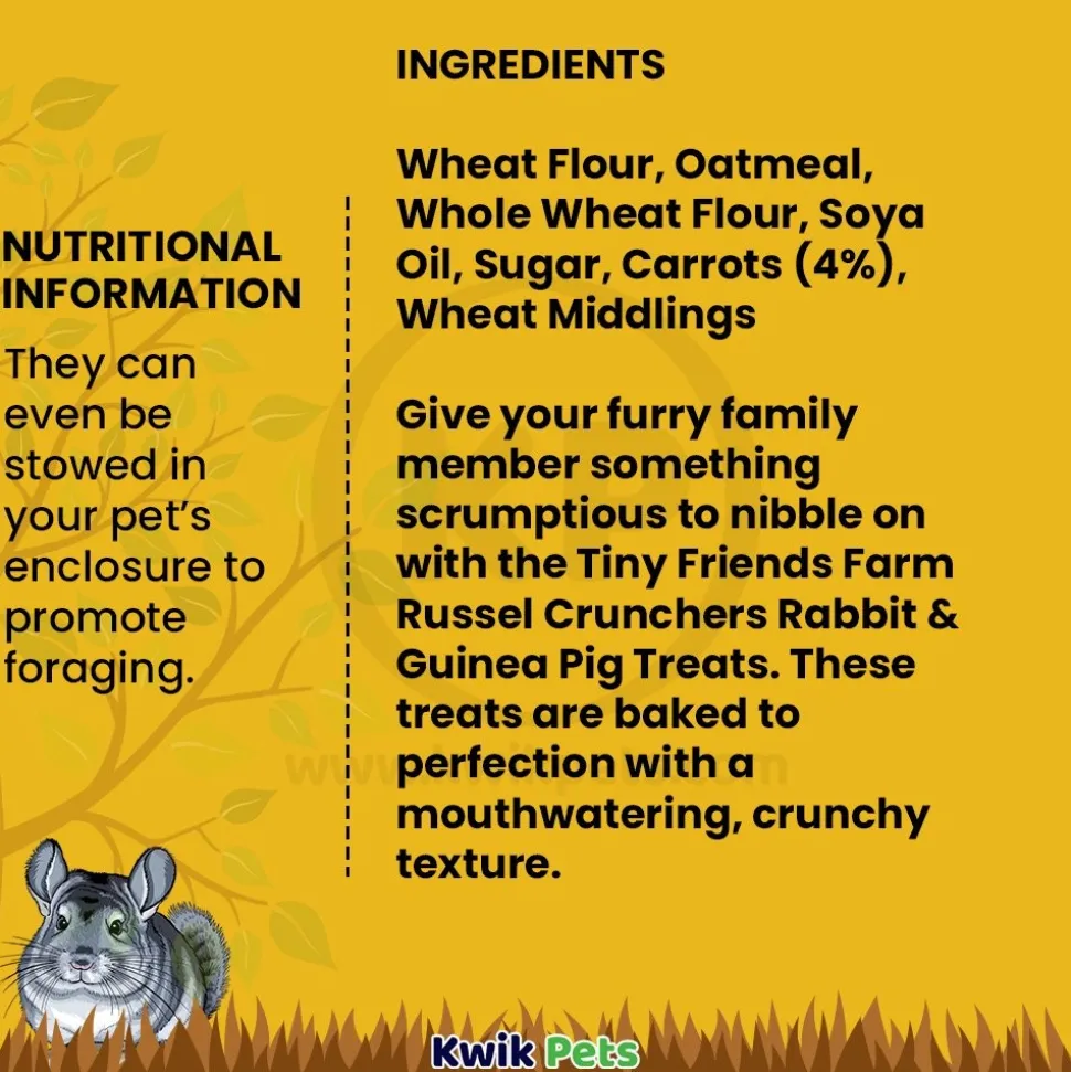 Tiny Friends Farm Russel Rabbit Crunchers Baked Treats with Carrot 4.2-oz