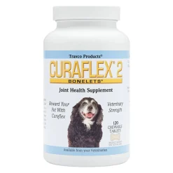 Travco Products Curaflex 2 Joint Health Supplement Chewable Tablets for Dogs 120 Count