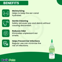 TropiClean Alcohol Free Ear Wash for Dogs & Cats 4-oz